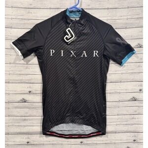 Jakroo x PIXAR Cycling Jersey M Black Blue Full Zip Lightweight Disney NEW NWT